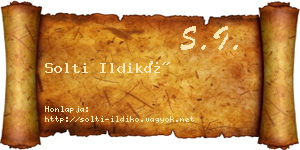 Solti Ildikó névjegykártya