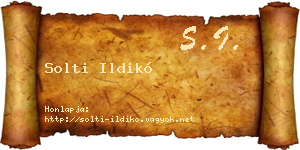 Solti Ildikó névjegykártya